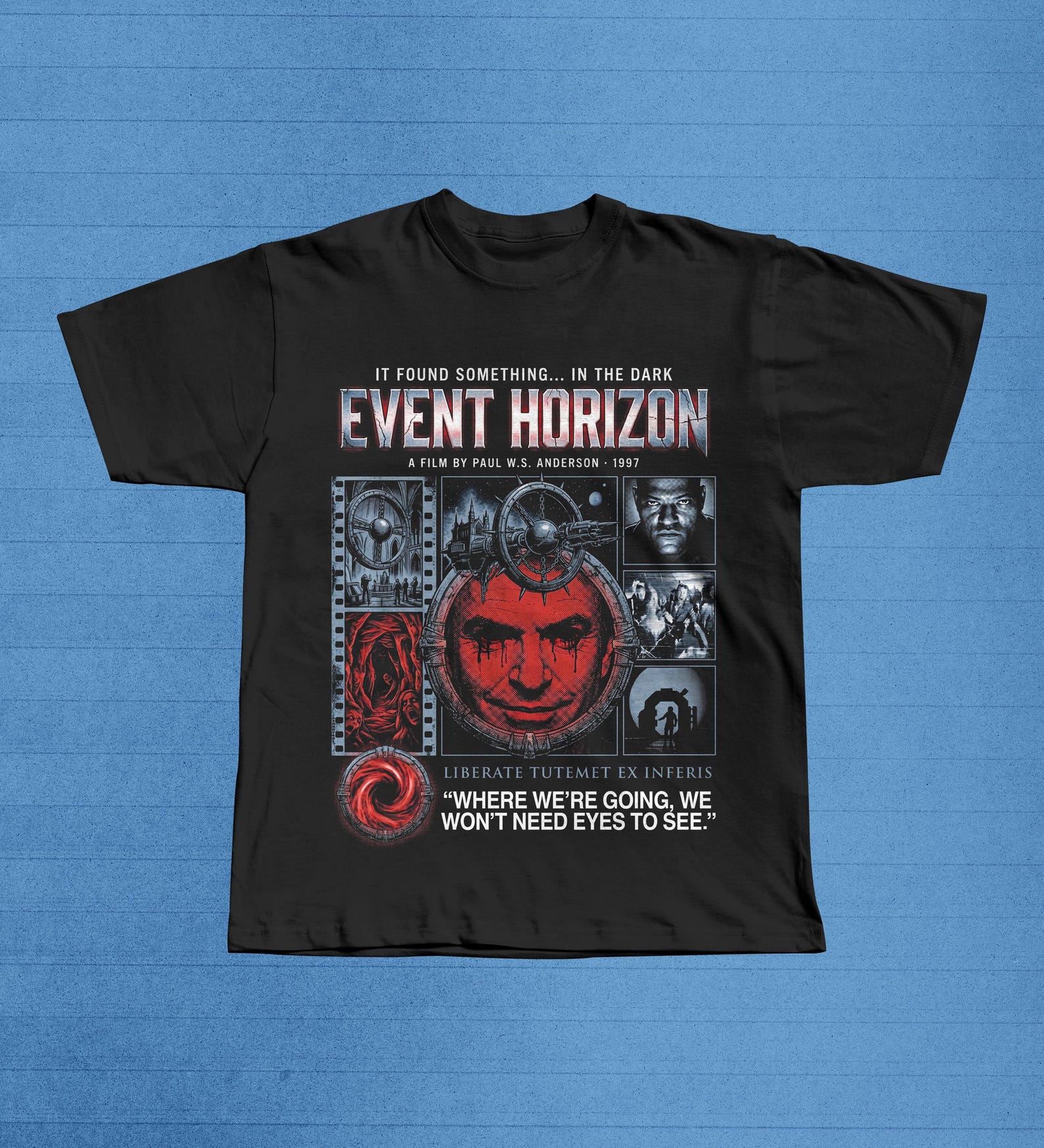 Event Horizon Sci-Fi Horror T-Shirt, Sam Neill Cult Movie Graphic Tee S