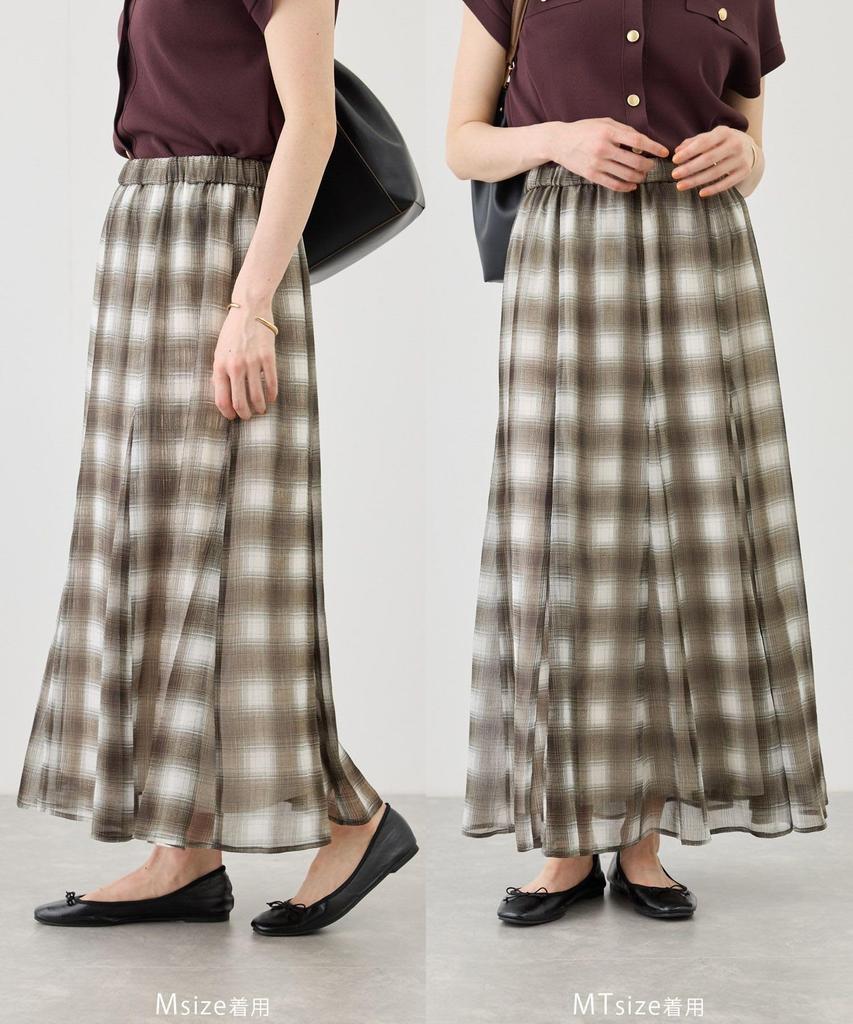 Rope Picnic Sheer Check Skirt for Women GDC16190 Chromine M (01)