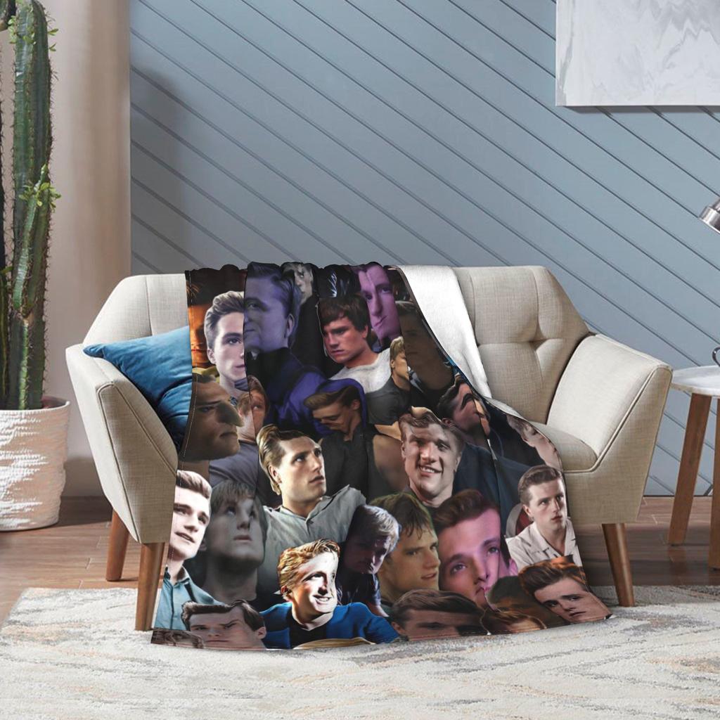 Hunger Games Peeta Mellark Blanket Cover Flannel Josh Hutcherson Lightweight Thin Throw Blanket for Sofa Couch Quilt Portable