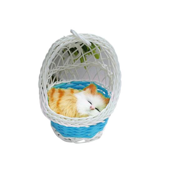 Simulation Cute Cats Kitten Sound Plush Doll Toy Hanging Basket Home Decoration
