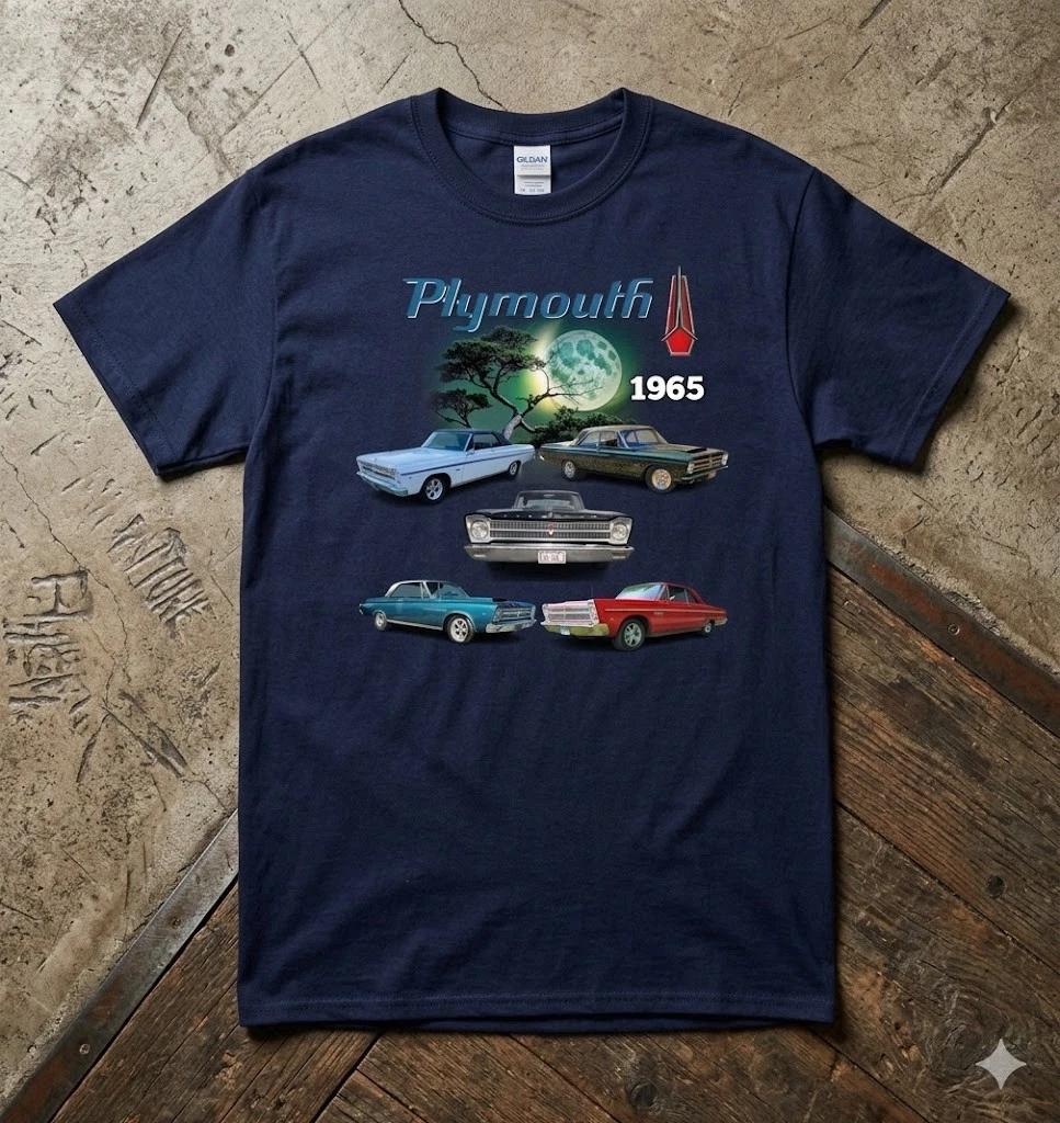 1965 Plymouth Graphic Tee Old School American Car Shirt M