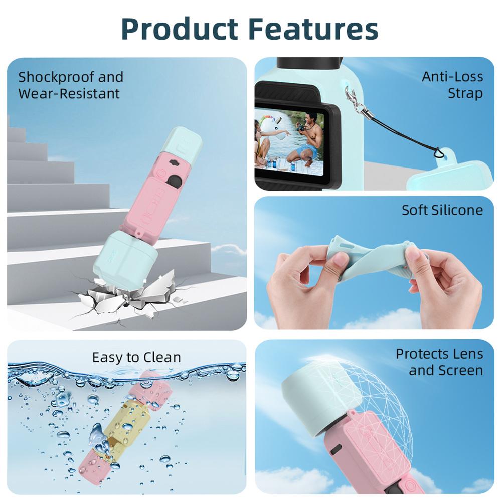 Silicone Cover for DJI Osmo Pocket 3 Protective Case Anti-Scratch Silicone Sleeve Protective Shell for DJI Pocket 3 Accessories