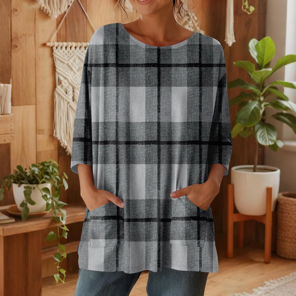 Damen 3/4-Ärmel Shirts Grafik-T-Shirts Shirts Lässige Basic-Tops Pullover