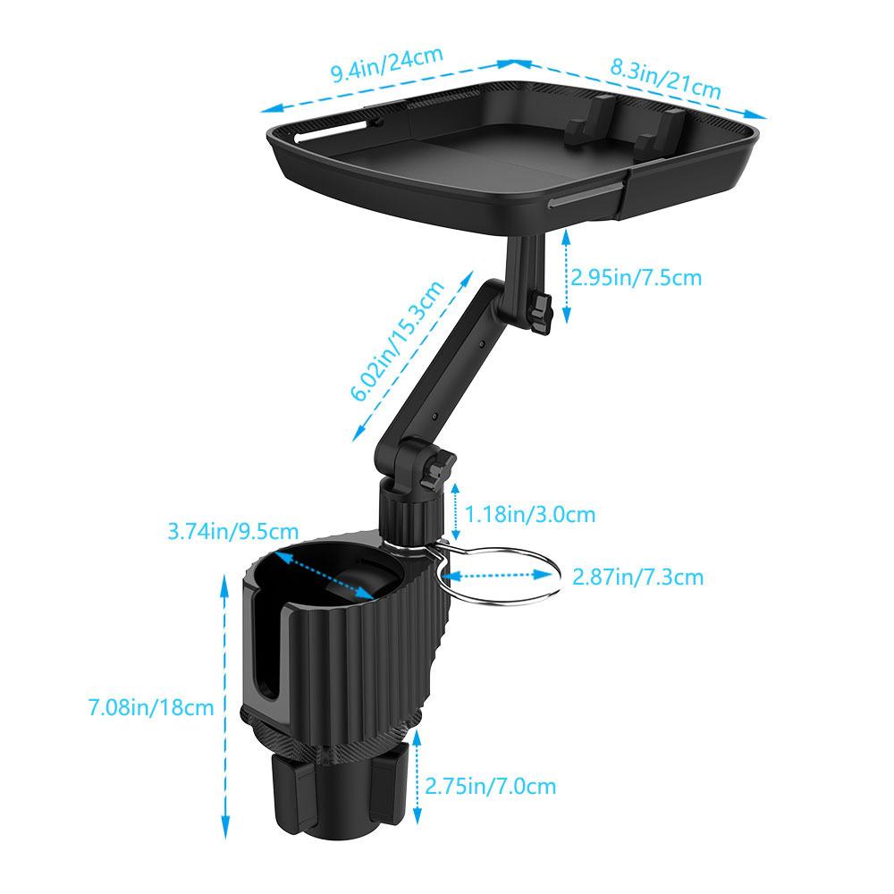Multifunctional Car Folding Tray Bracket Folding Dining Table Drink Holder 360 Degree Rotating Disk Adjustable Base