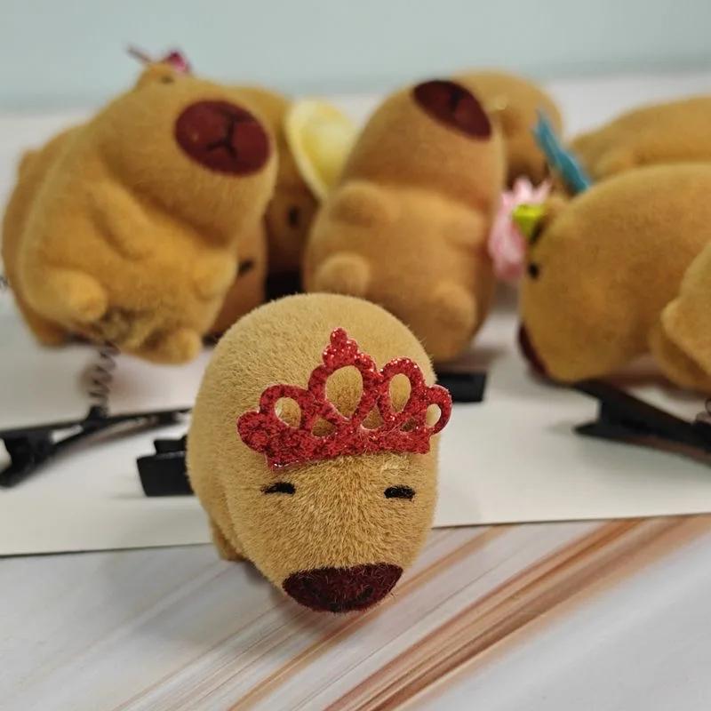 10-100PCS Kawaii Bow Tie Little 3D Capybara Hairpin Spring Clip Duckbill Clip Bangs Clips Side Clips Headwear Hair Accessories