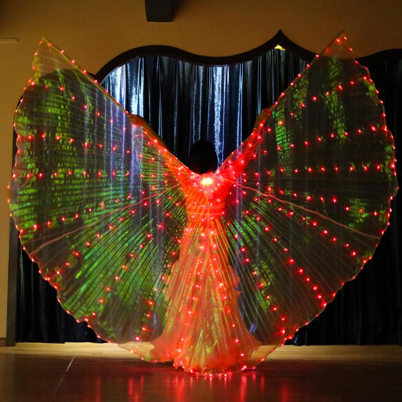 LED Leuchtender Teleskopstock Flügel Erwachsene Tanzflügel 360-Grad Große Flügel Tanzende Leuchtende Requisiten Bauchtanz Leuchtende Flügel