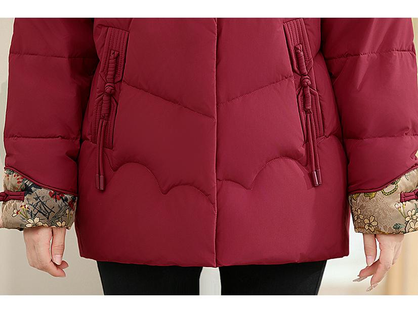 Genuine Mid-Length Women's Down Jacket - 90% White Duck Fill, Stylish for Moms and Grandmas, Thickened for Warmth