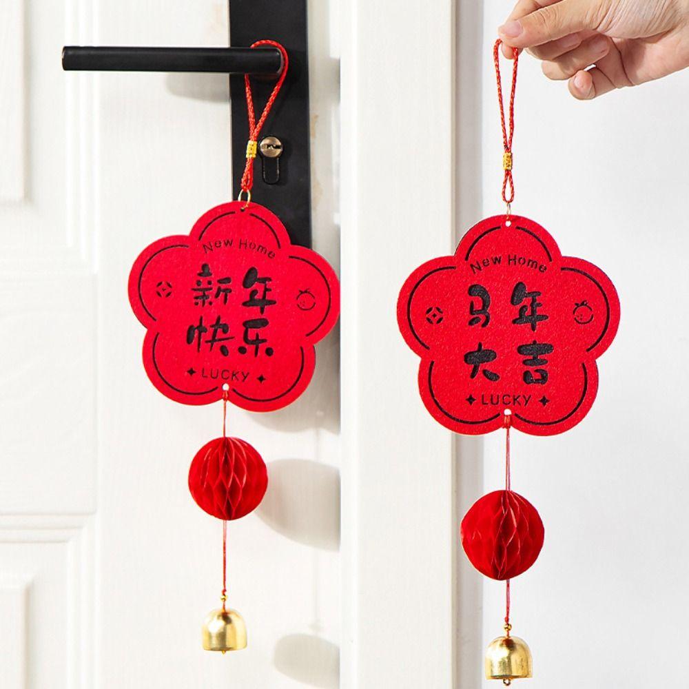 Chinese Style Horse Year Wall Pendants Traditional Blessing Fu Character Hanging Ornament Non Woven with Tassel