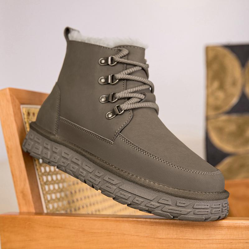 The Latest Autumn and Winter Thick Soled Snow Boots with High Tops and Warm Cotton Shoes Thick Men's Cold and Frost Resistance