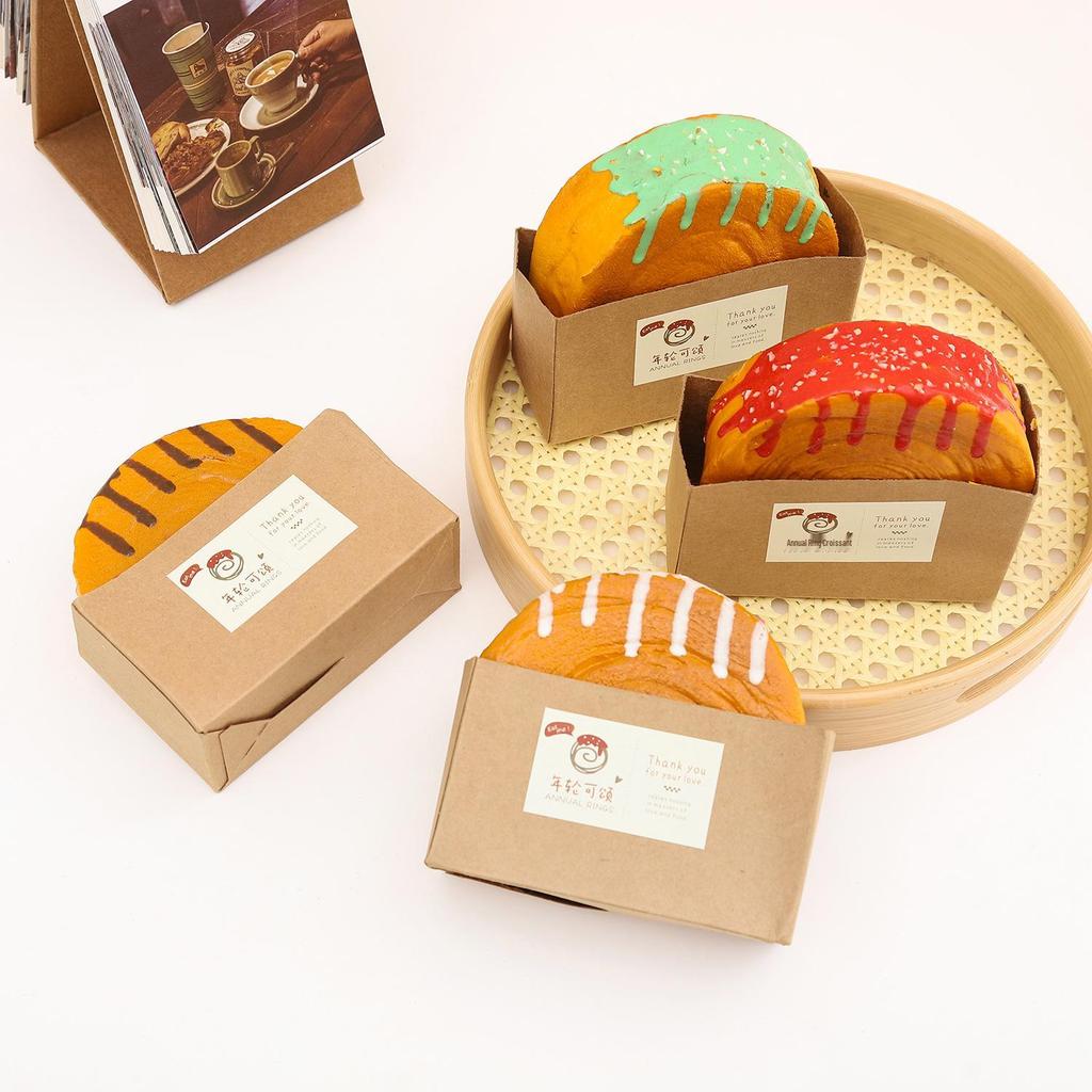 PU Jam Wood Ring Croissant Bread Model - Food Decoration Prop for Dessert Displays