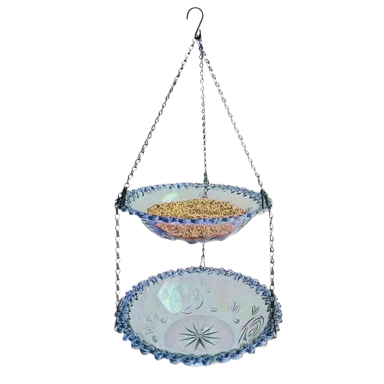 

Подвесная кормушка для птиц, Декоративное уличное купальница для птиц, Балконный садовый кормушка-украшение. One Size синий