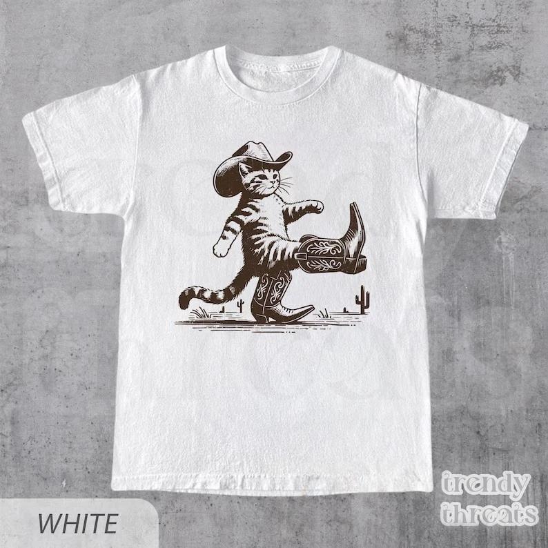 Western Cowboy Cat Shirt, Vintage Kitten T-Shirt, Retro 90s Cowgirl Desert Shirt M