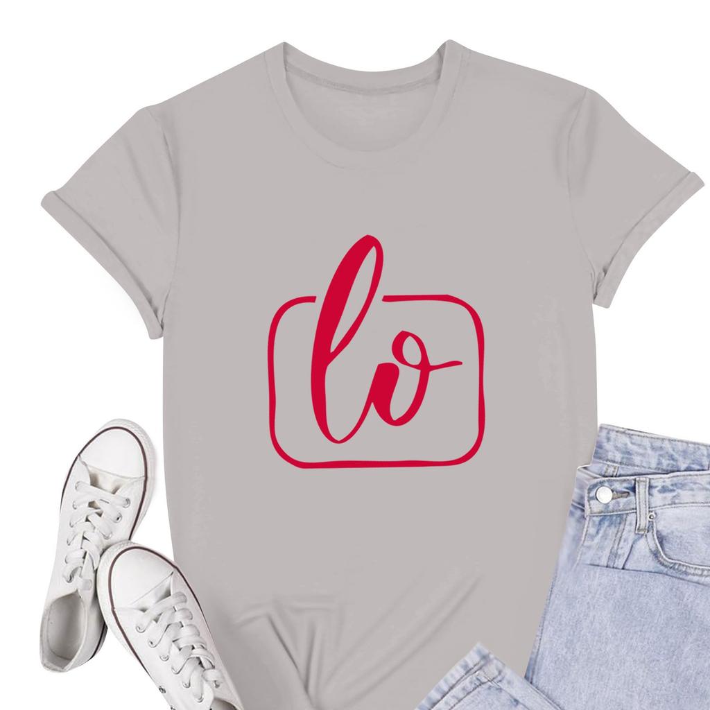 Men's Casual Round Neck Short Sleeve Pullover Valentine's Day Printed T-Shirt