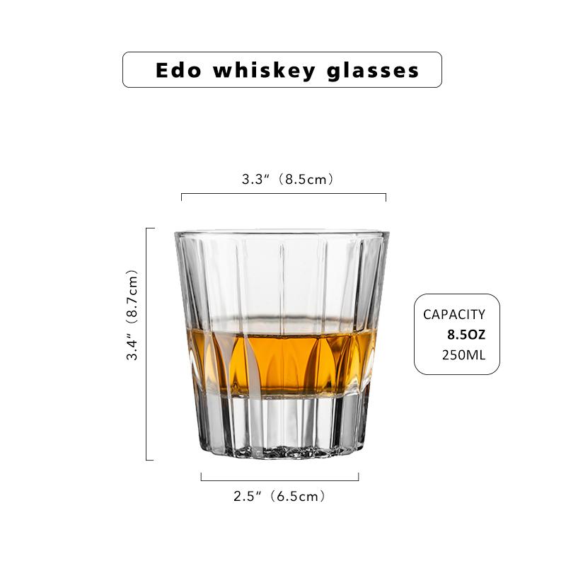 

Бокалы для виски Edo, стаканы для кофе, подарок ручной работы для любителей бурбона, винтажный стиль, стаканы для питья 201-300ml