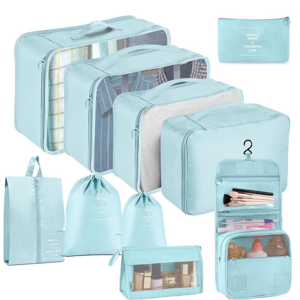 Seven-Piece Travel Storage Set: Wash Bag, Clothes, Underwear Organizer & Folding Sub-Pack