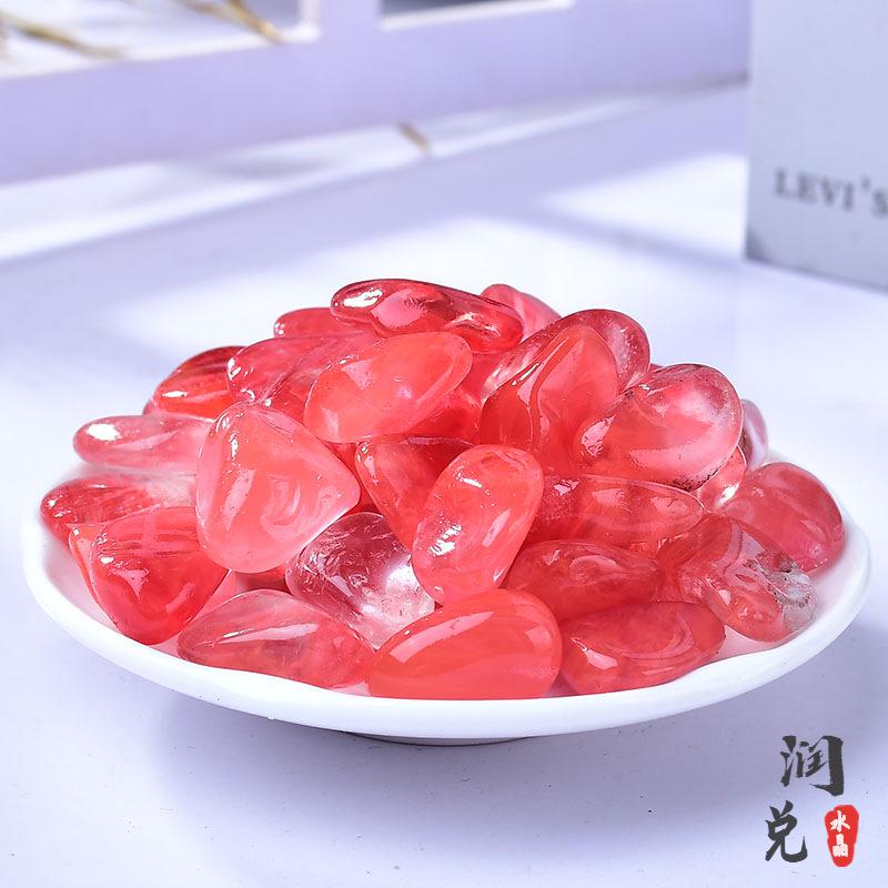 Натуральный Красный Кристалл Полированный Сырой Камень для Ароматерапии и Раз Магничивания 5-7mm 100g