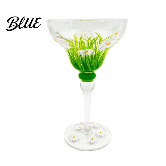 Classic Margarita Cup Mexican Hand Painted Glass Champagne Cocktail Glasses