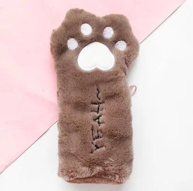 

Plush Cat Claw Pencil Case Wallet Student Large Capacity Stationery Bag Pencil Bag Japanese Style Stationery Bag Study Supplies коричневый