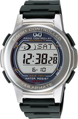 Citizen SOLARMATE Solárny Chronograf 10 ATM Vodeodolný Q&Q (Solárny spoločník) Rádiom riadené hodinky, MHS5-300, Pánske, Čierne,