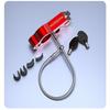 2 In 1 CNC Motorcycle Handlebar Lock Brake Handle Helmet Anti-theft Key Lock Red