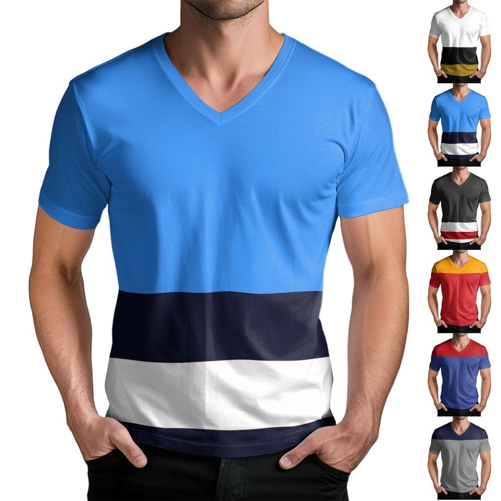 Men's Fashion Printed V-Neck Short Sleeve T-Shirt