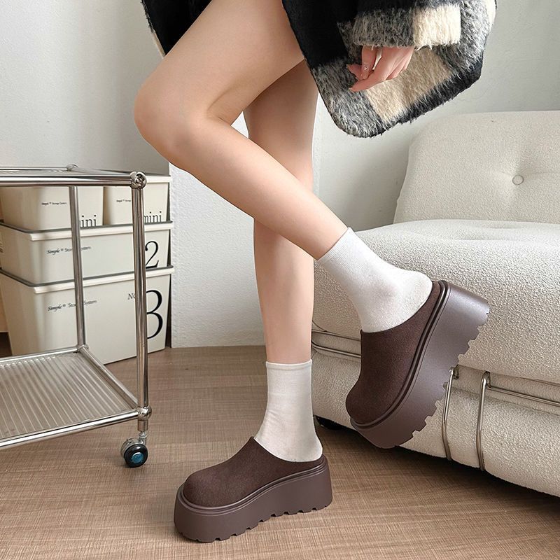 

Маленькие туфли Boken женские туфли из матовой кожи полудраг 2024 сумка на голову флисовые тапочки Muller супер мягкие пушистые туфли 35