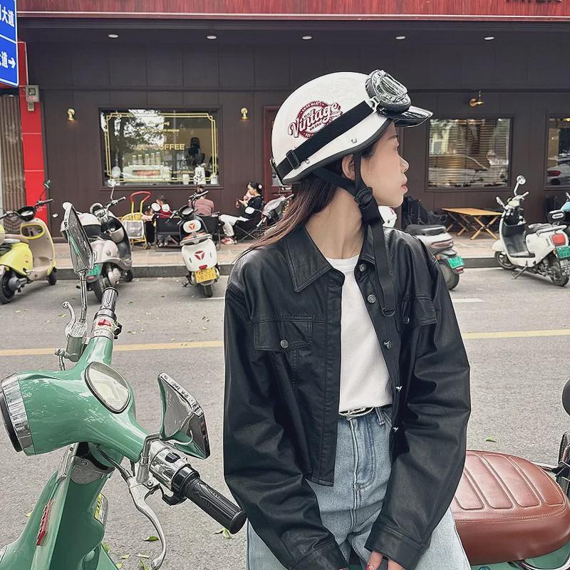 Tide Brand 3C Electric Motorcycle Standard Half Helmet with Sun Protection for Men & Women