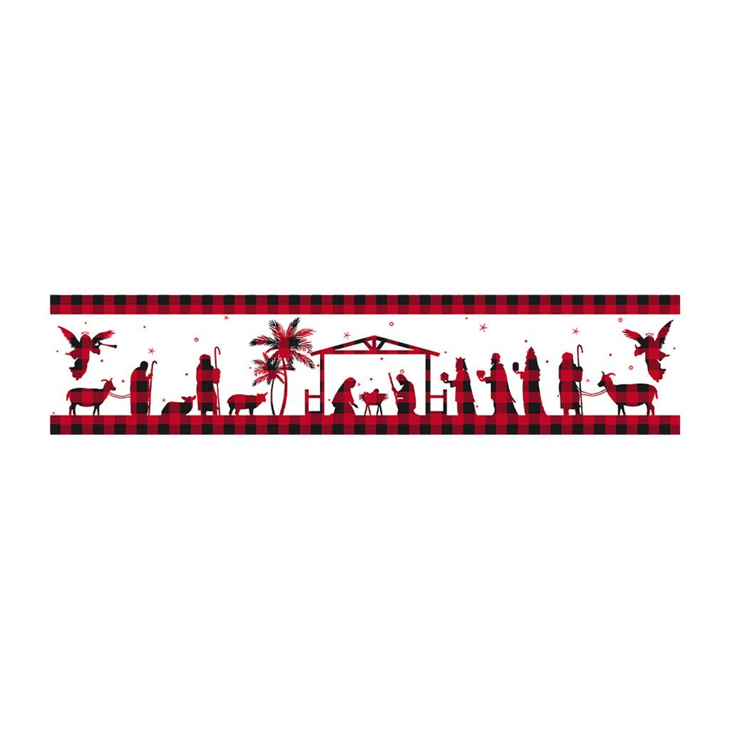 1 Pc Christmas Table Runner Reusable Table Cloth Creative Christmas Table Flags Printed Flags for Anniversary Banquet Festival
