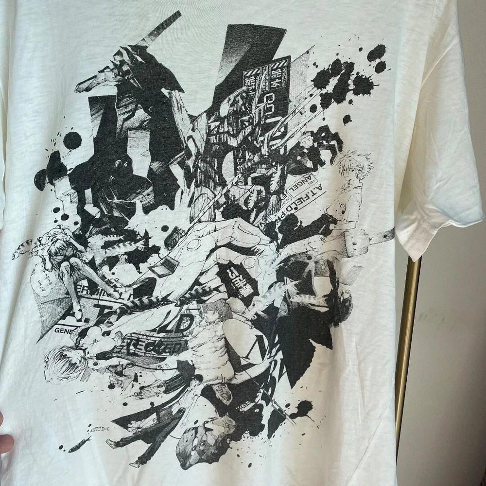 Evangelion Neon Genesis Anime T-shirt grafica manica corta colore bianco S5XL Unisex