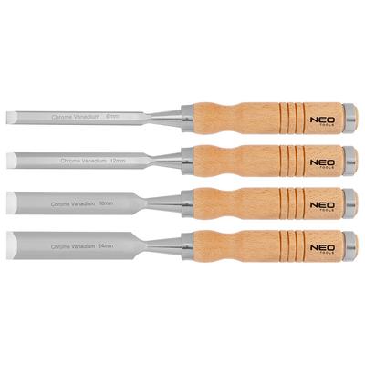 Chisels 6, 12, 18, 24 Mm, Set of 4. Wooden Handle.