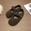 2025 New Velvet Beanie Shoes with Mary Jane Single Shoes Flat-soled Fluffy Shoes for Women's Winter Wear