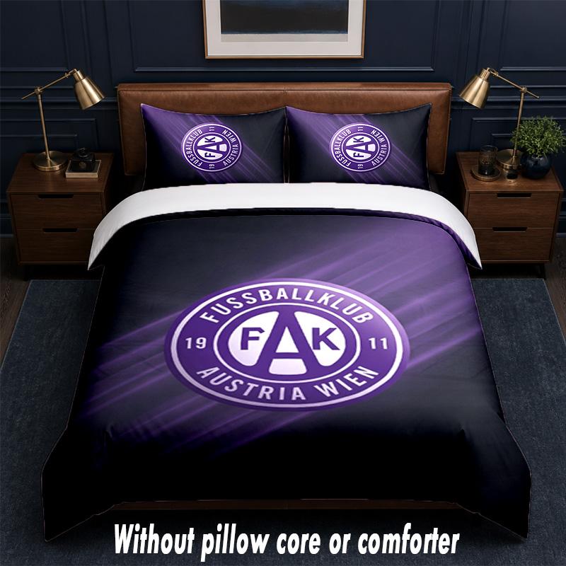 Austria Wien FC Design Bed Bedding Set 1 Duvet Cover + 2 Pillowcases Soft Breathable Household Bed Linens
