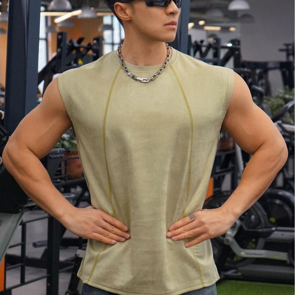 Ανδρικό Βαμβακερό Αμάνικο Tank Top American Fitness Brothers με Φαρδιούς Ώμους για Καλοκαιρινό Τρέξιμο και Αθλητισμό