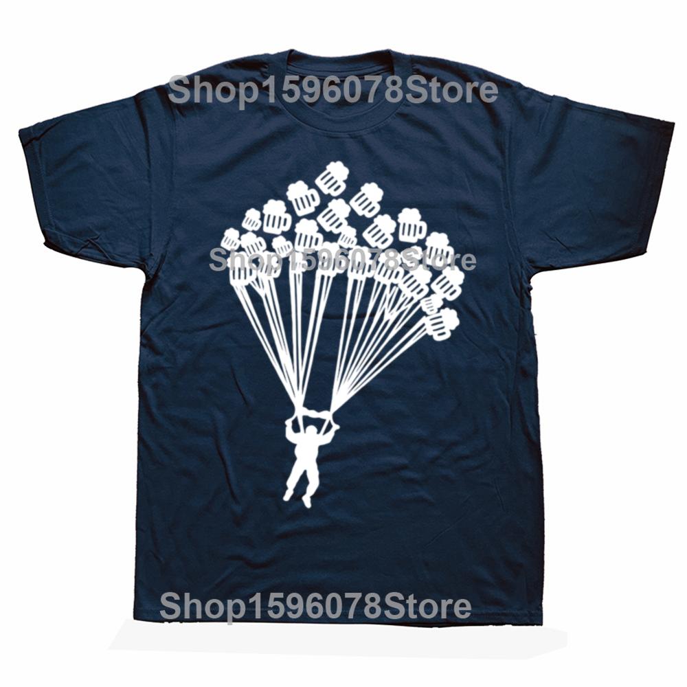 Funny Beer Lover Parachute Jumping Paragliding TShirt Casual Fitness T Shirt Cotton Tops Unisexs Clothing Oversized Unisex Tshirt S