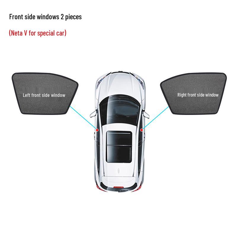 Hozon Neta V Magnetic Sunshade: Mosquito-Proof, Heat-Insulating Car Window Mesh