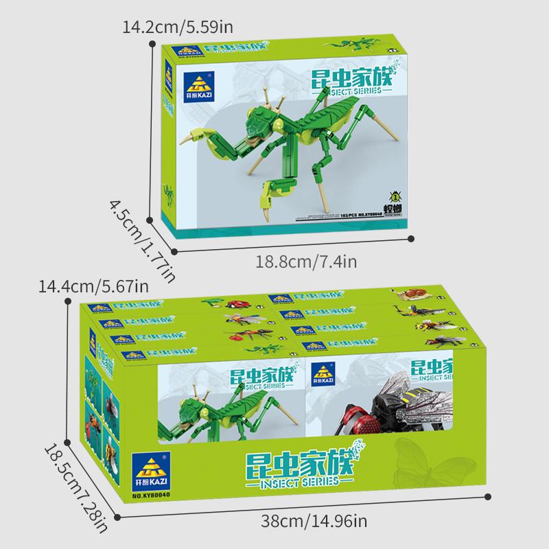 Seria Historyjki o Owadach Klocki Pszczoła Ważka Biedronka Ślimak Mini Model Klocki Dekoracja na Biurko Prezenty Świąteczne dla Dzieci