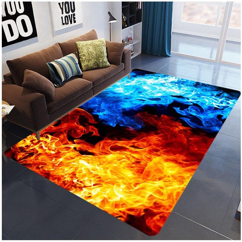 3D Printing Bedroom Area Rugs Flame Skull Gothic Large Size Carpets Modern Halloween Party Anti-slip Floor Rug Home Decor Mats