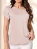 2025 Women's Summer Glossy Solid Color Short Sleeve Loose T-shirt