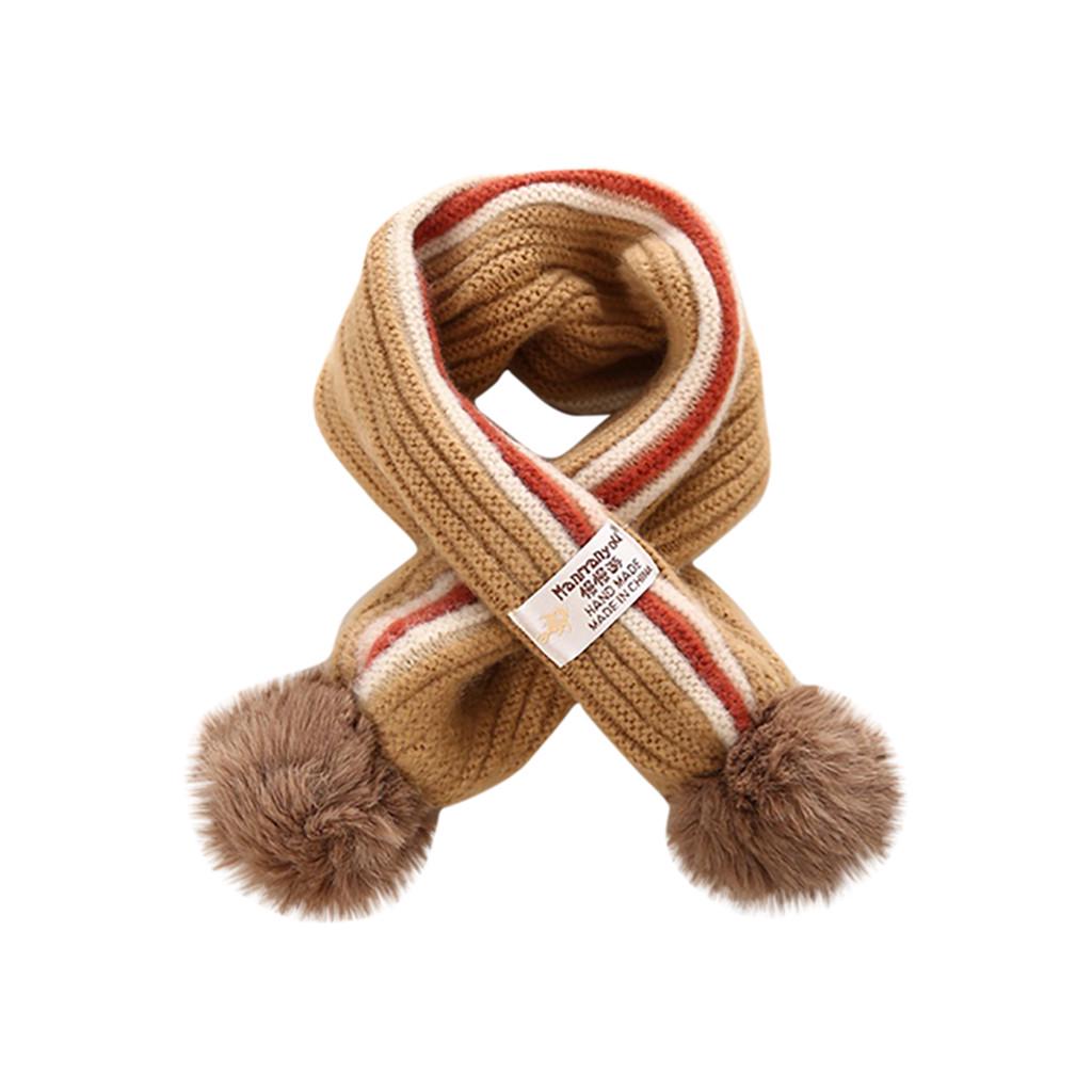 New  Winter Boys Girls Baby Patchwork Scarf Warm Knitted Scarves
