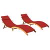 Day and Night - Day and Night Loungers 2 Units with Solid Acacia Wood Cushions