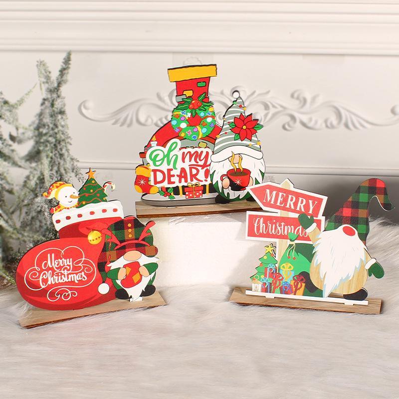 Creative Wooden Christmas Decorations DIY Wooden Crafts for Christmas Tabletop Decorations for New Year Gifts.