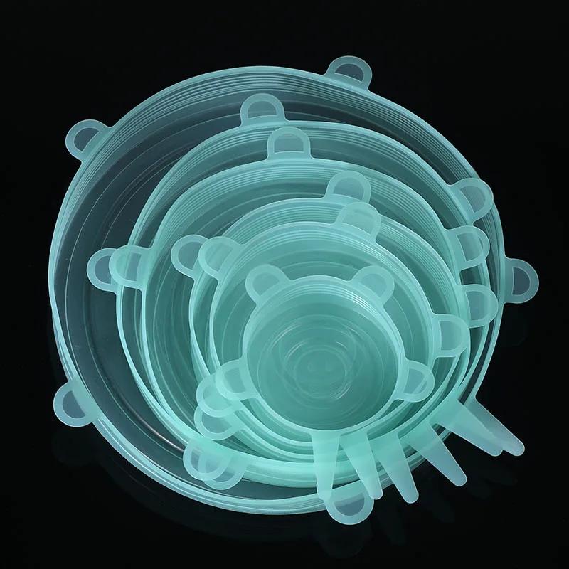 Silikonabdeckung Stretchdeckel Wiederverwendbare Langlebige und Dehnbare Deckel Silikonabdeckungen für Frische Lebensmittel Essensreste Halten Lebensmittel Frisch