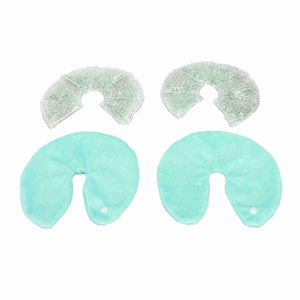 1 Pair Breast Gel Pads Reusable Hot Cold Compress Breast Nursing Ice Pack for Breastfeeding Green