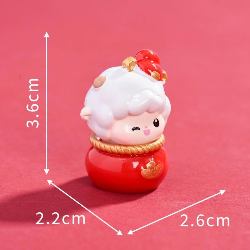2027 Chinese Zodiac Goat Lunar Diy Animal Fairy Home Garden Decoration Miniature Items Figurines Ornaments Room Decor