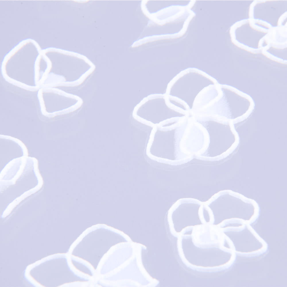 5D Adhesive Crystal Stickers Convex Acrylic Flowers Z-D3065 White