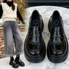Round head platform British college style loafers 2025 winter new casual versatile one-pedal small leather shoes single shoes