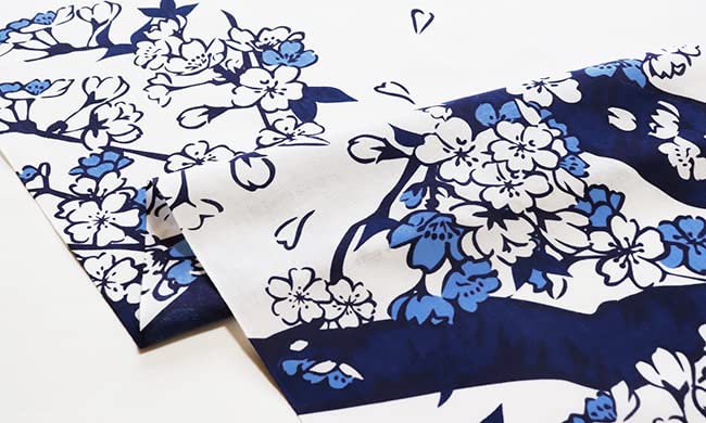 Someno Anbo Hand Towel "Sometsuke Sakura" Navy Blue, Authentic Dyed, 100% Cotton, Tokuoka, Made in Japan, 35cm x 100cm