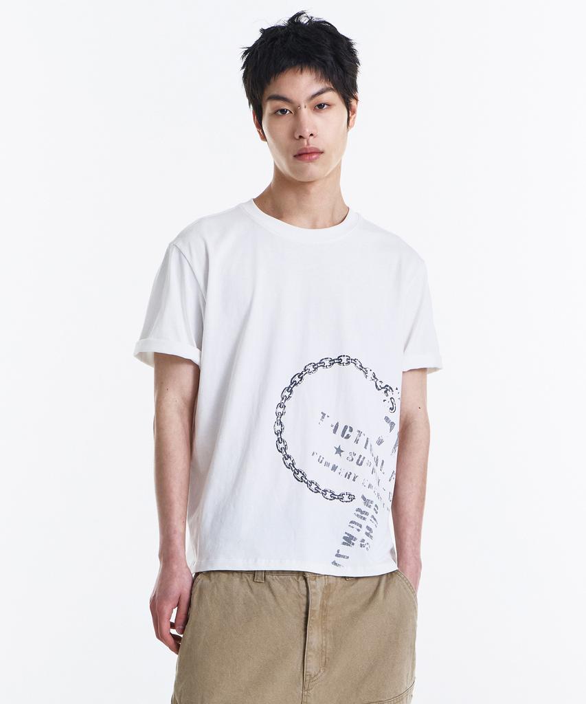 Gicheol Low Chain T-Shirt (White)