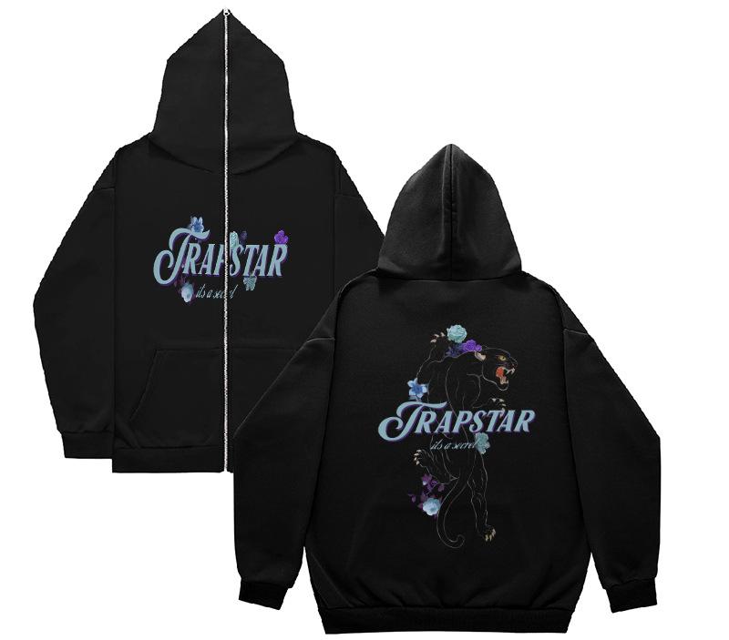 American Revenge Fleece Sweater Men's and Women's High Street Hoodies Trapstar Zip-up Cardigan Jacket Autumn and Winter