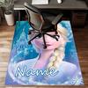 Custom Frozen Mat Personalized Name, Polyester Washable Indoor Entryway Rug, Gift for Christmas, Easter, Thanksgiving Day